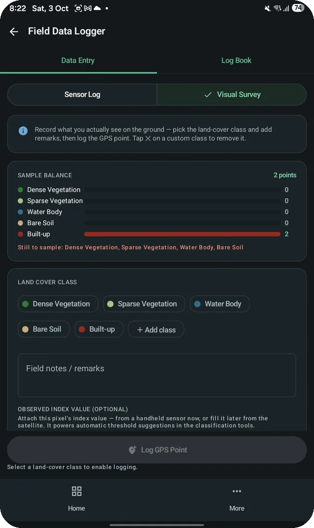 GISFORUS Field, Visual Survey: Balanced ground truth, class by class.